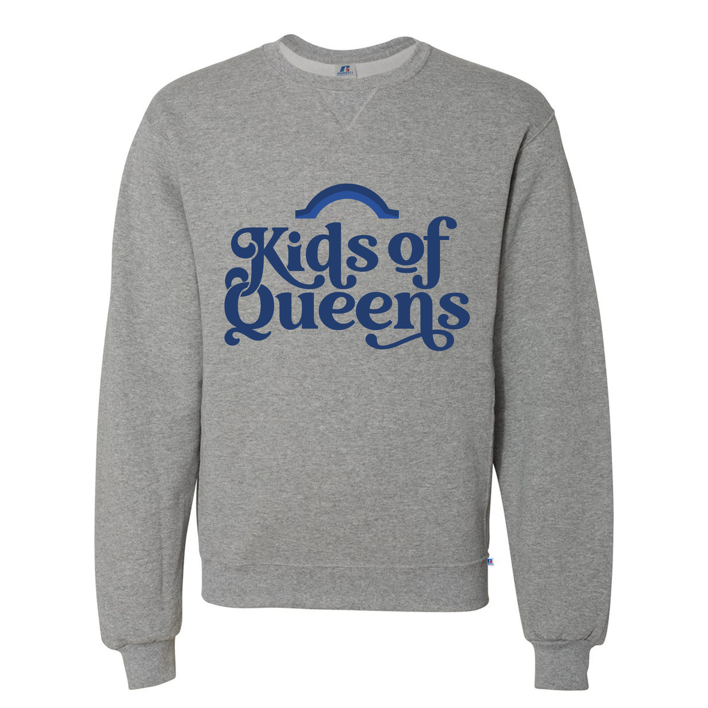 Adult Unisex Grey Crewneck with Navy Logo
