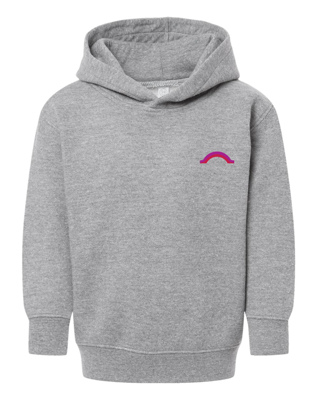 Toddler Grey Hoodie with Purple Logo