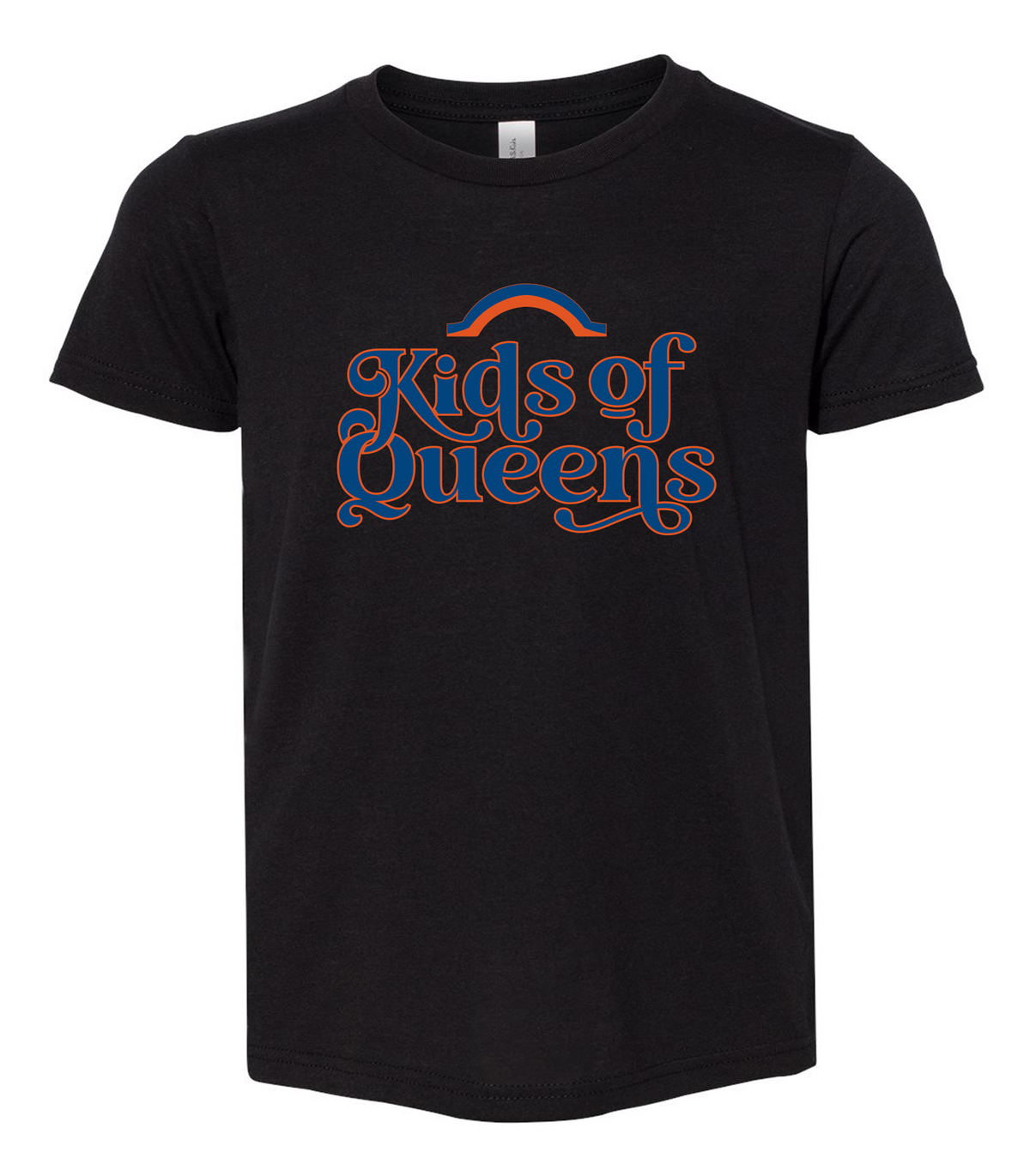 Youth Black Triblend T-Shirt with with Royal Blue/Orange Logo