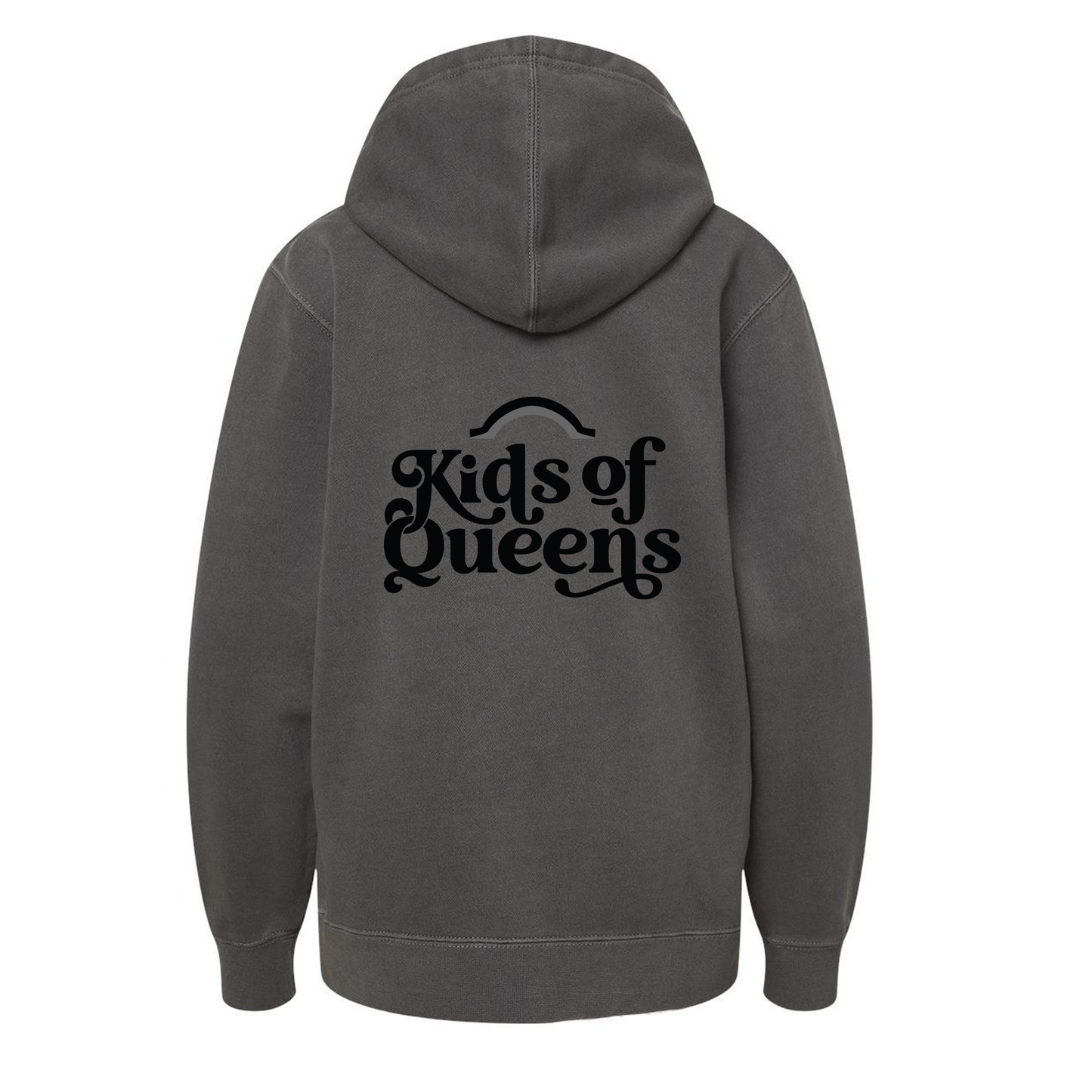 Youth Pigment Black Hoodie with Black Logo