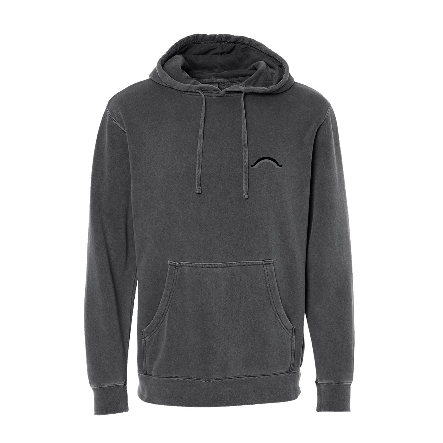 Adult Unisex Black Pigment Hoodie with Black Logo