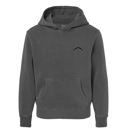 Youth Pigment Black Hoodie with Black Logo